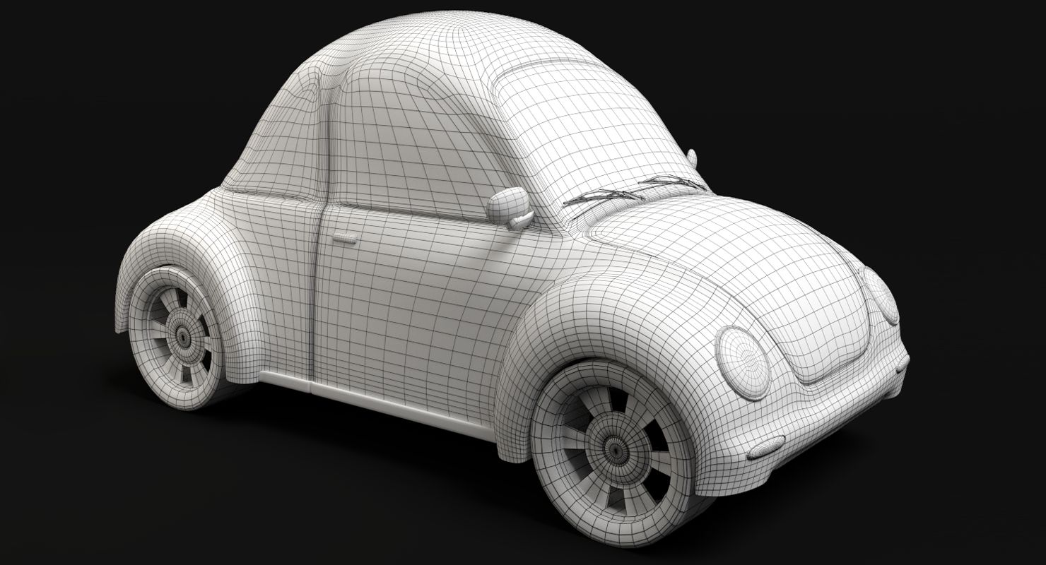 Carro dos desenhos animados 2 royalty-free 3d model - Preview no. 8