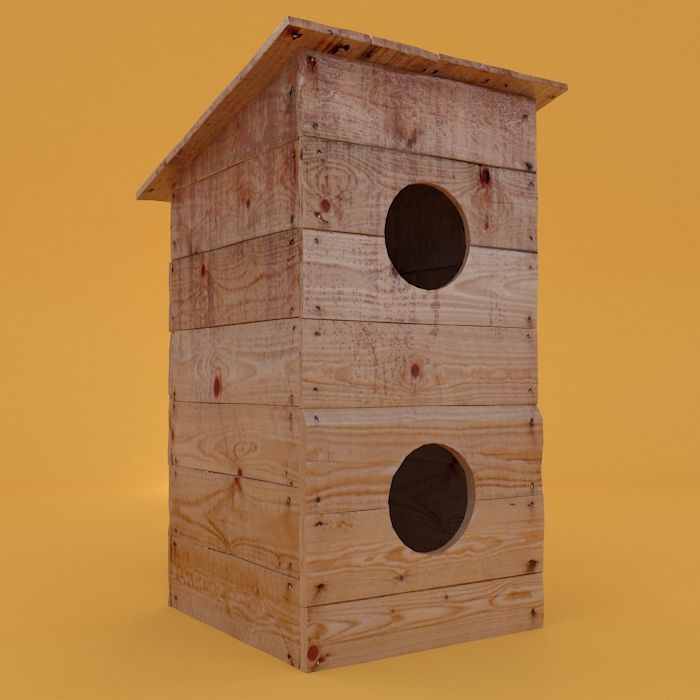 Cabina di legno 3d model