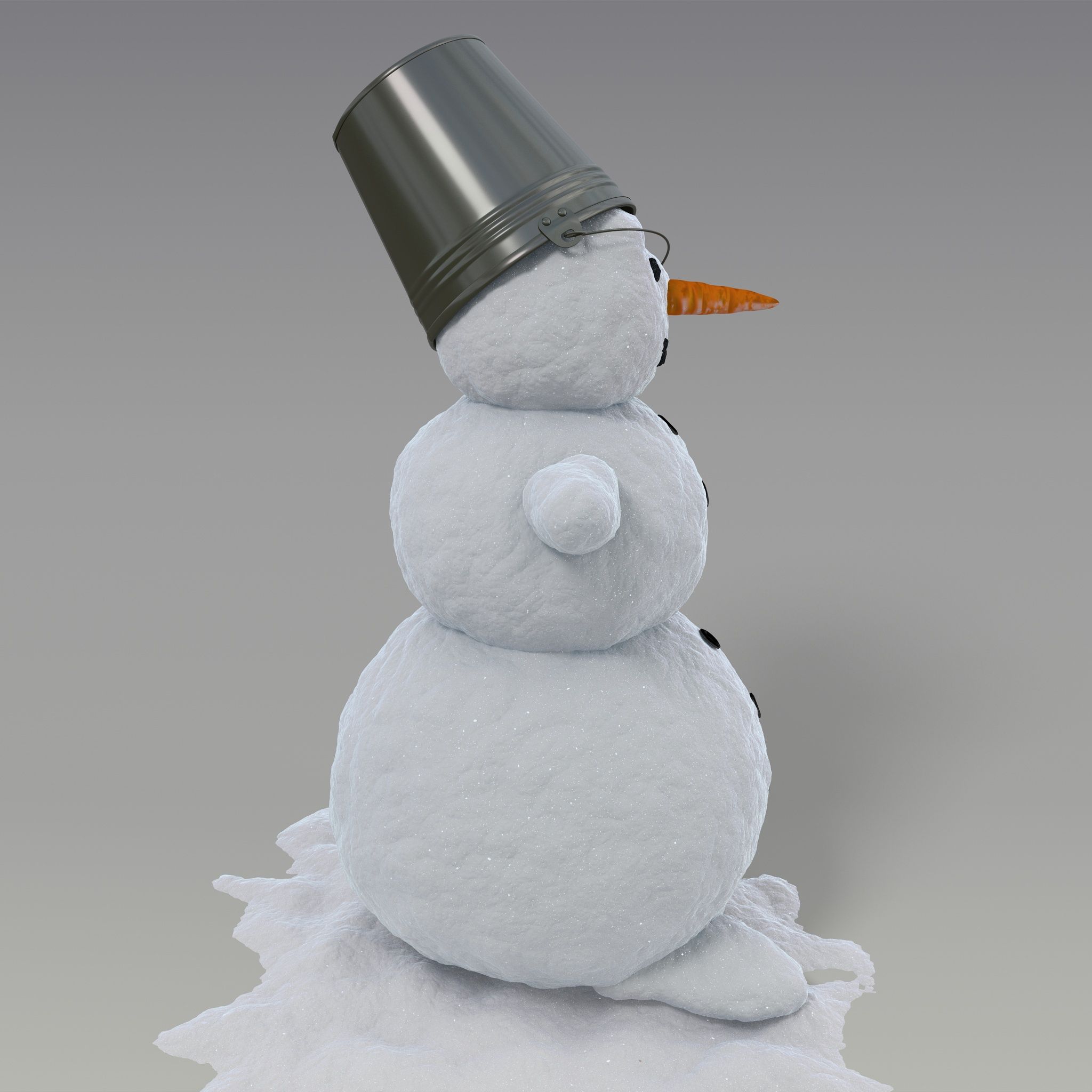 boneco de neve royalty-free 3d model - Preview no. 2