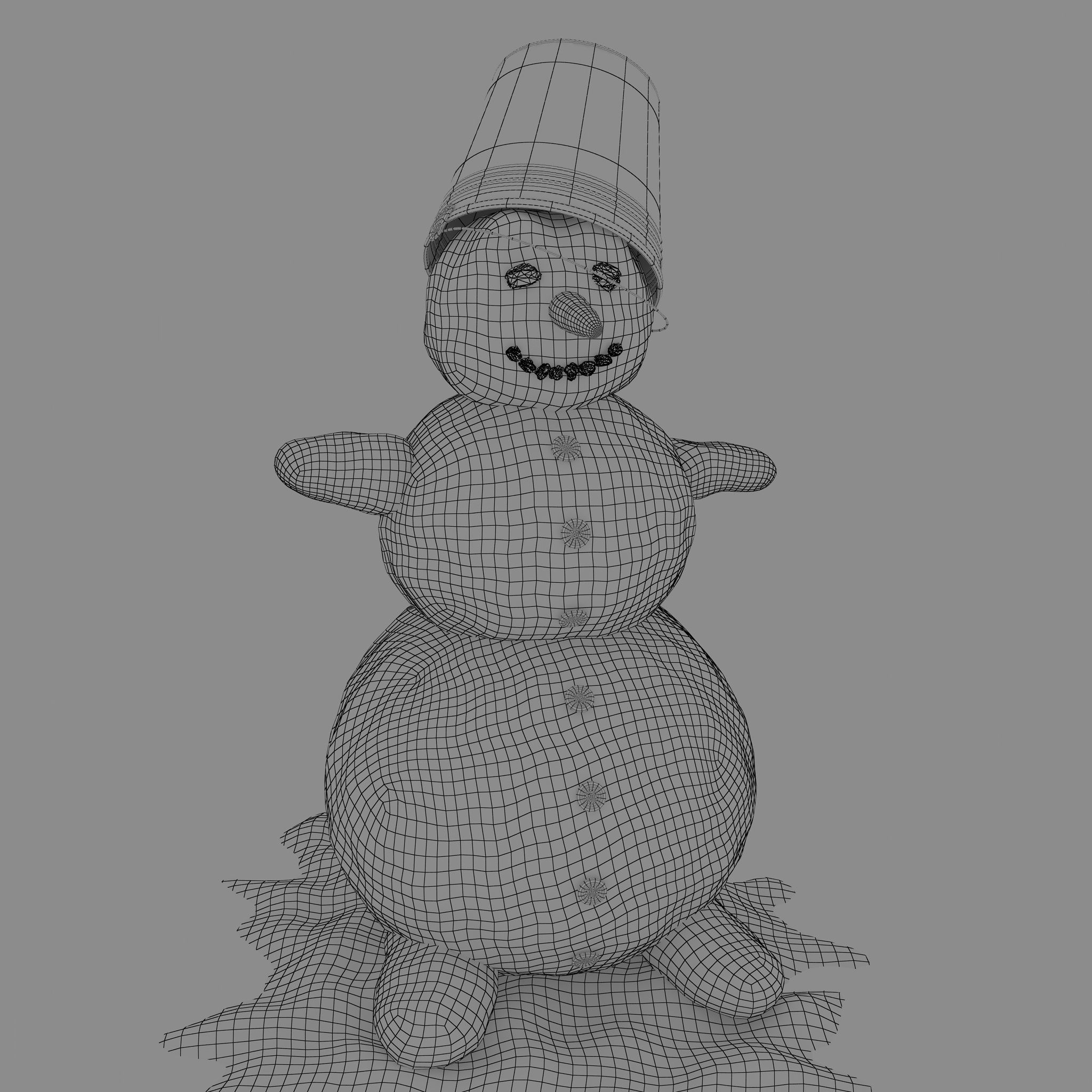 boneco de neve royalty-free 3d model - Preview no. 4