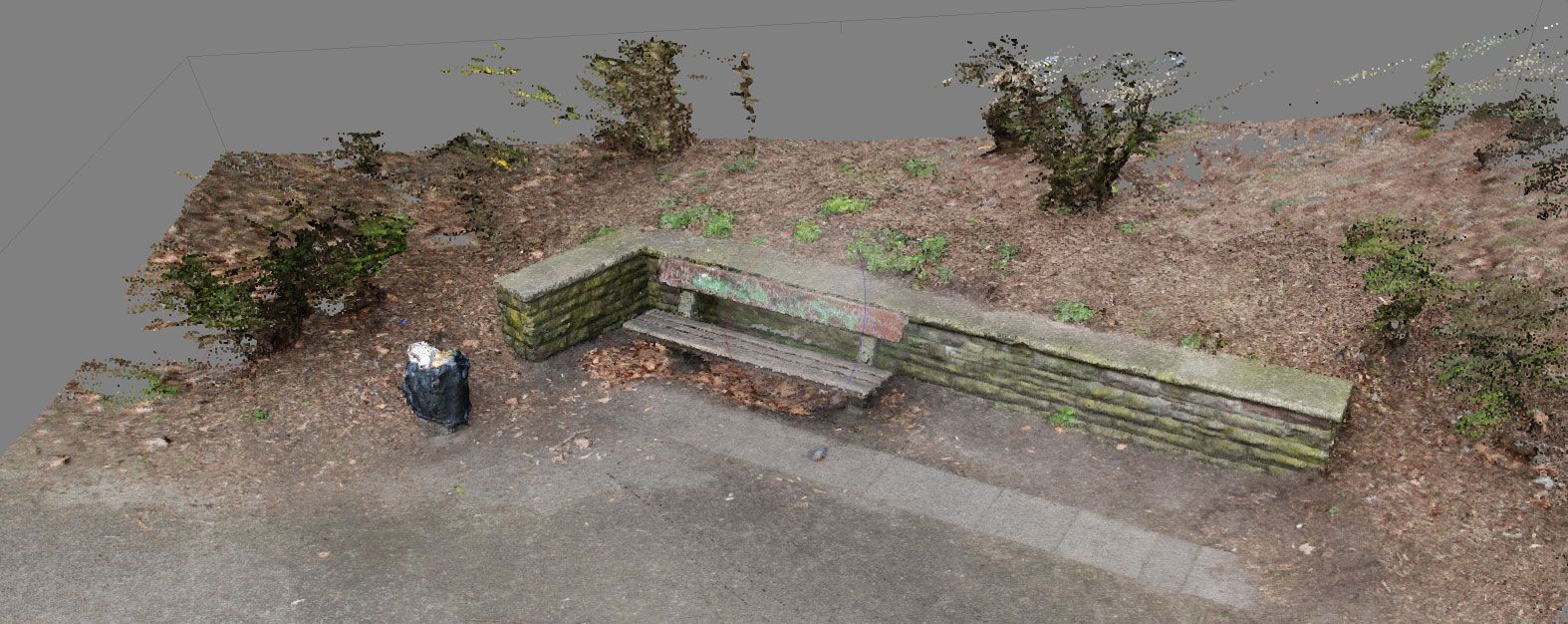 Bench in parc - pointcloud 3d model