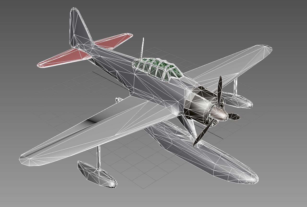 中島A6M2-N 3d model