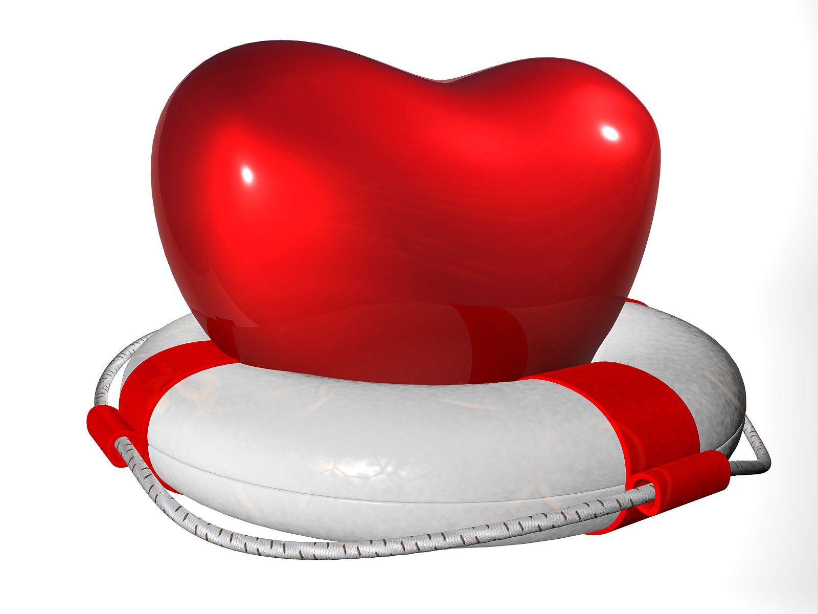 Heart in the lifebuoy. 3d model