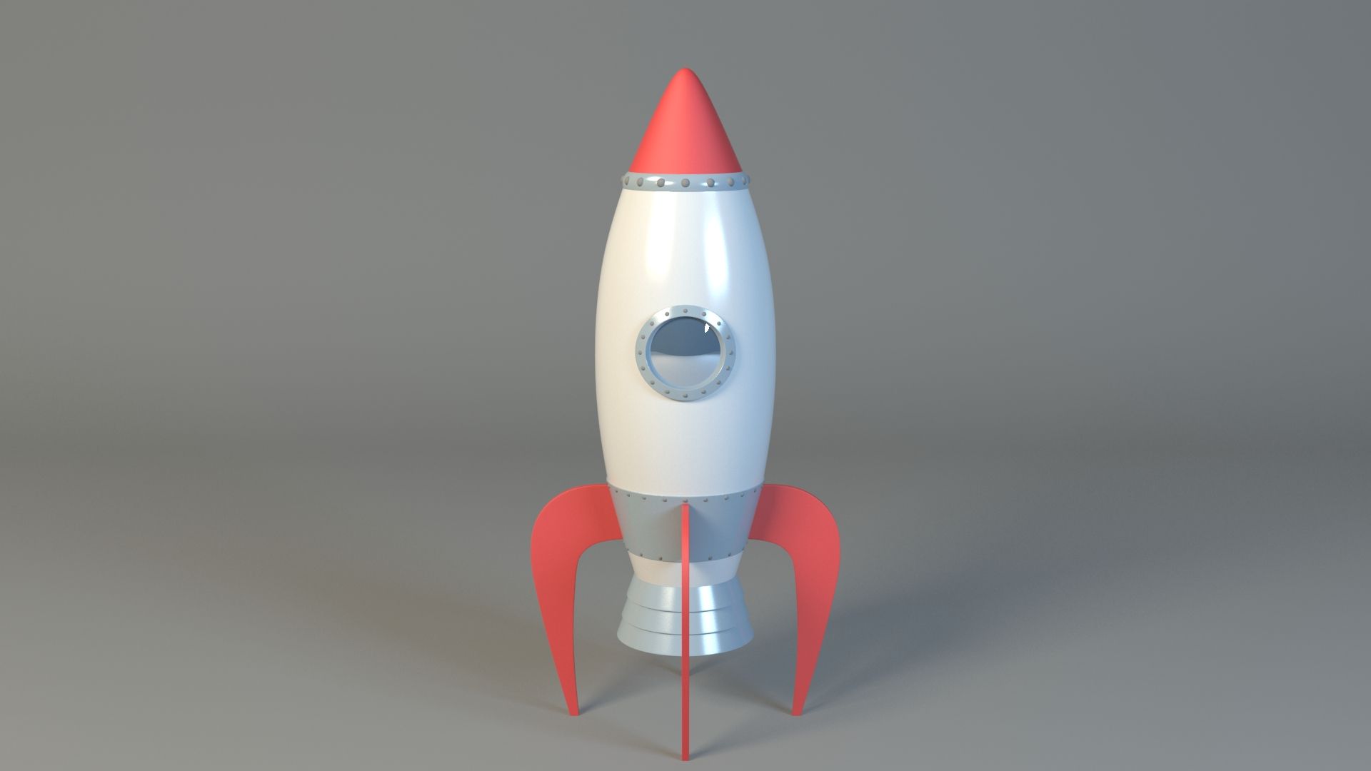 卡通火箭 3d model