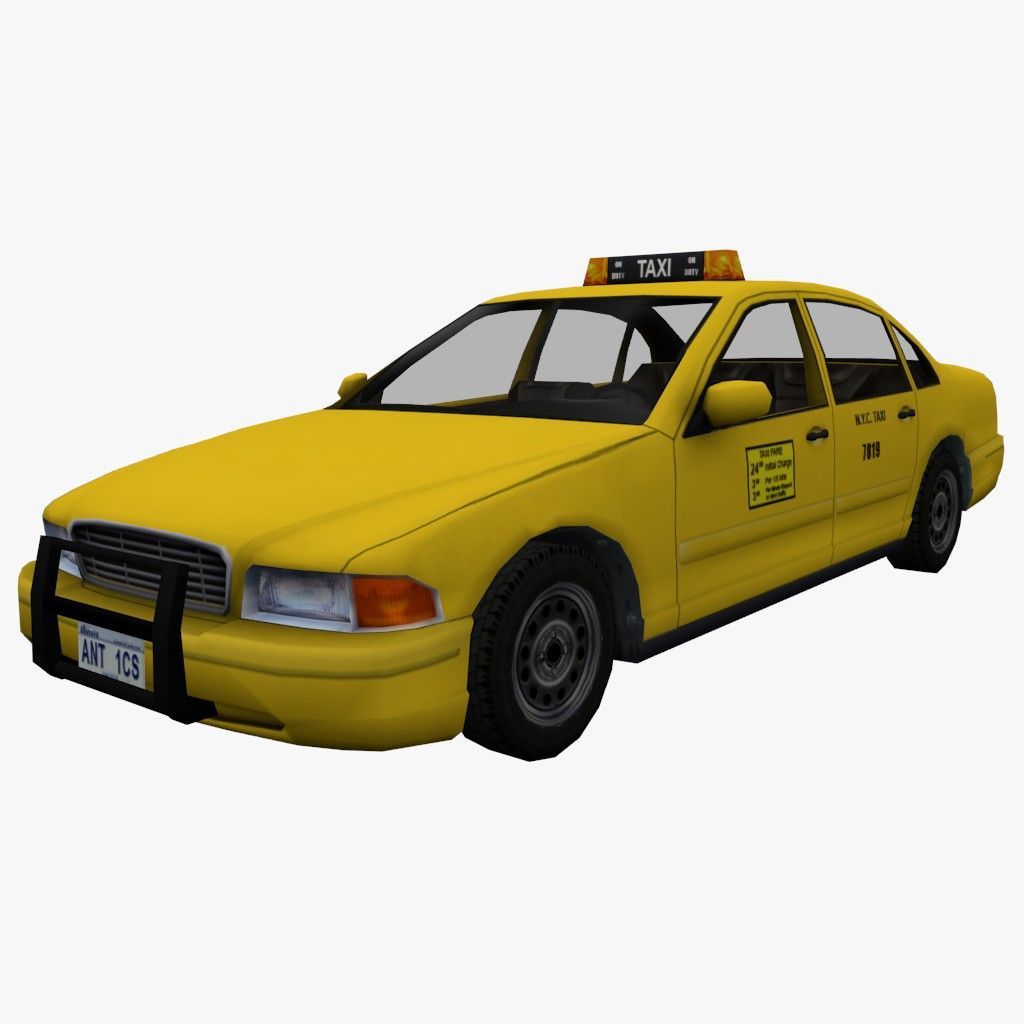 US Taxi auto low poly 3d model