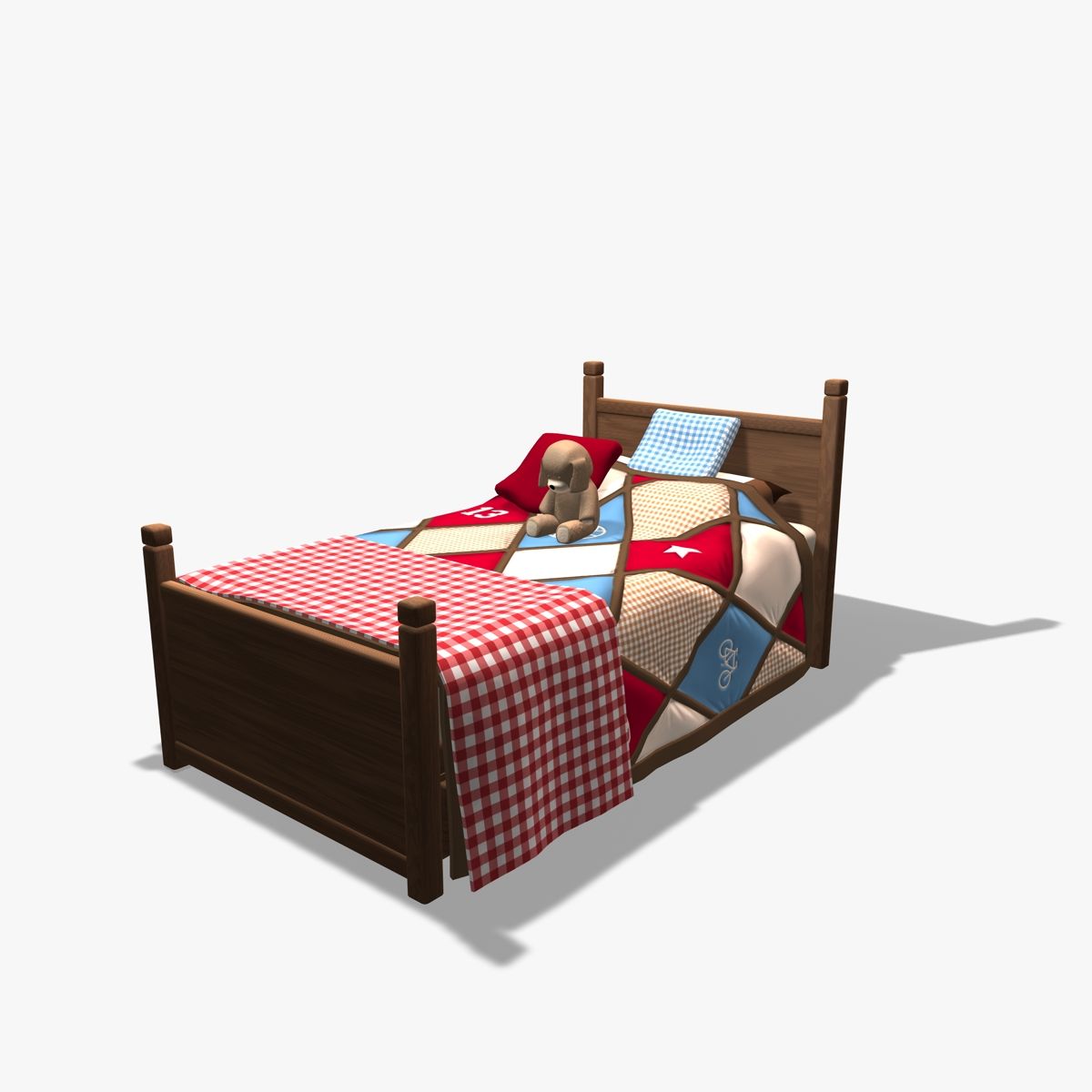 Cartoon Bed 3d model