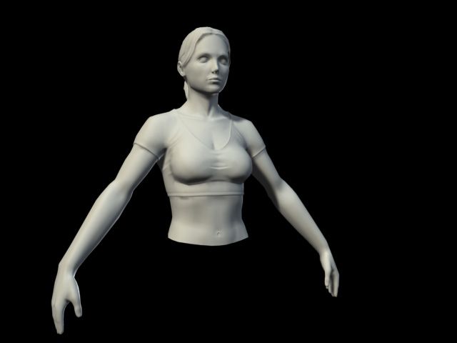 fille haut du corps 3d model