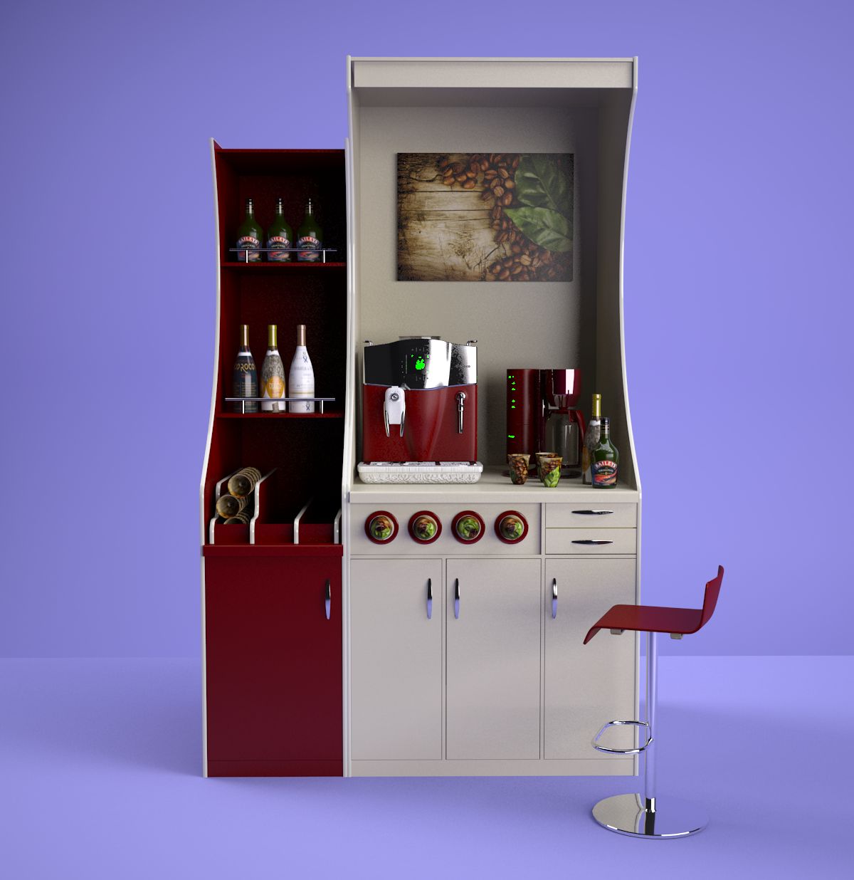 Mini coffee shop 3d model