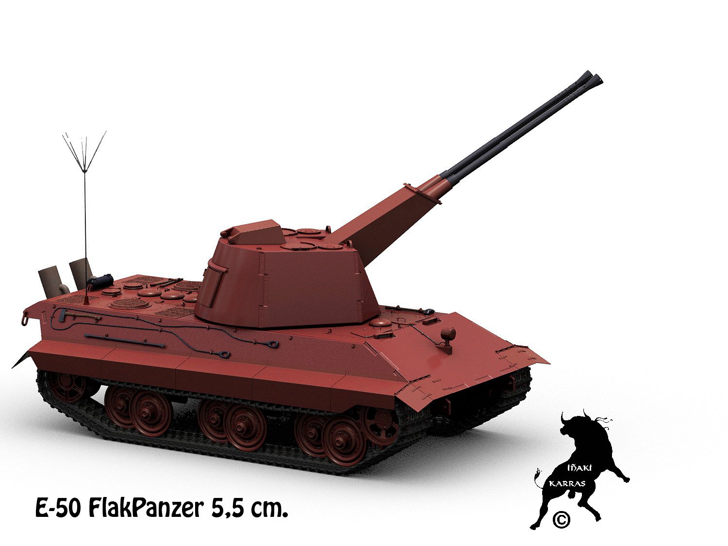 E-50 FlakPanzer 5,5cm 3d model