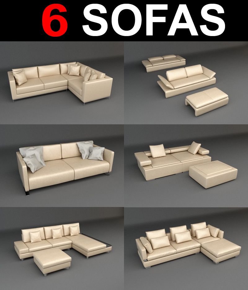 6 Divani Collezione 3d model