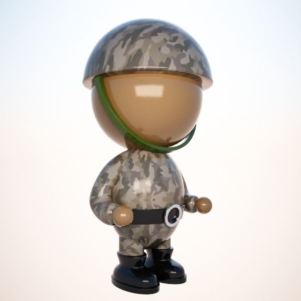 Cartoon Soldier Character 3d model