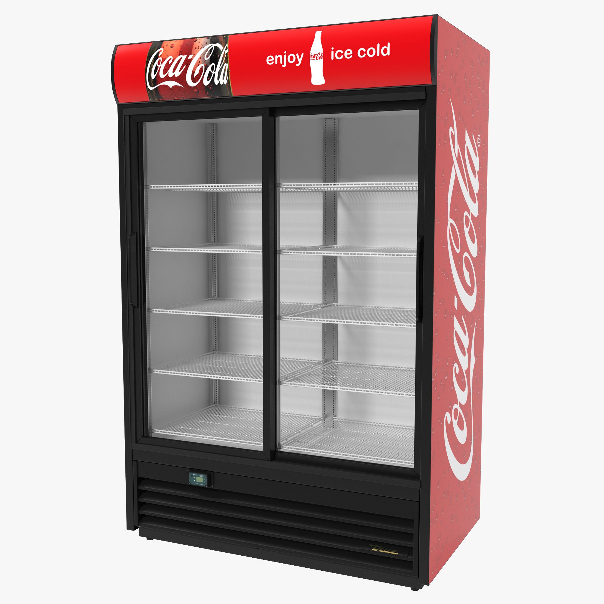 Coca Cola Холодильник с двойной дверью 3d model