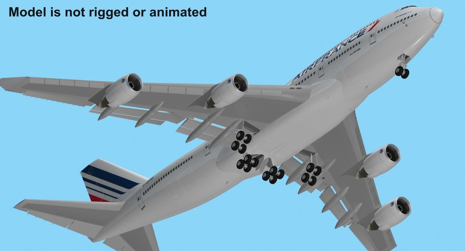 波音747-400法国航空 royalty-free 3d model - Preview no. 14