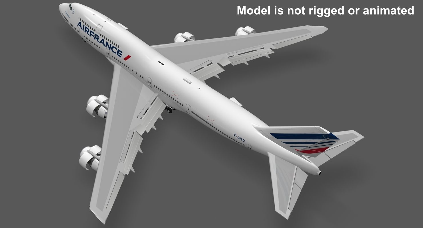 波音747-400法国航空 royalty-free 3d model - Preview no. 10