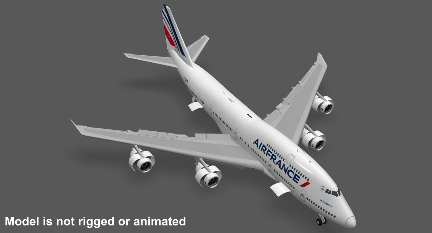 波音747-400法国航空 royalty-free 3d model - Preview no. 9