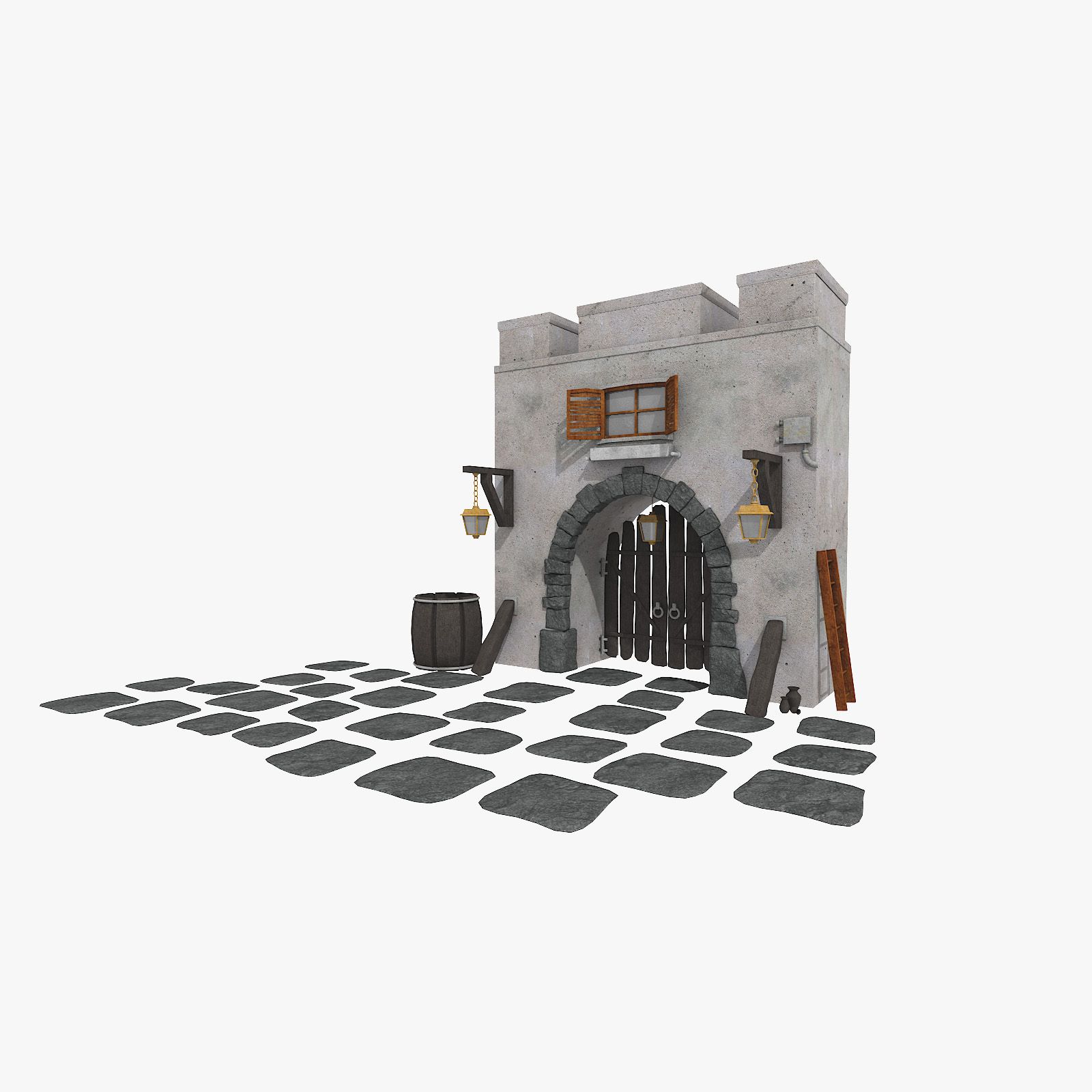 Old Gate Textured 3d model