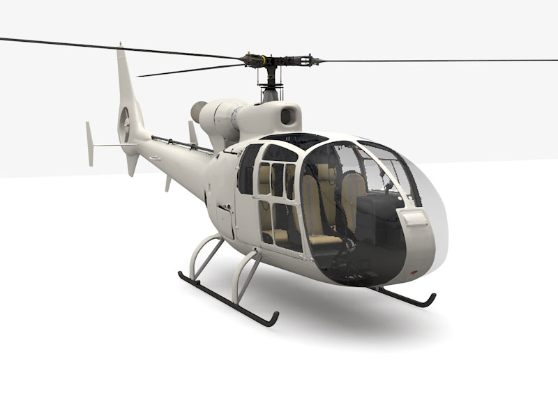 Aerospatiale瞪羚直升机 3d model