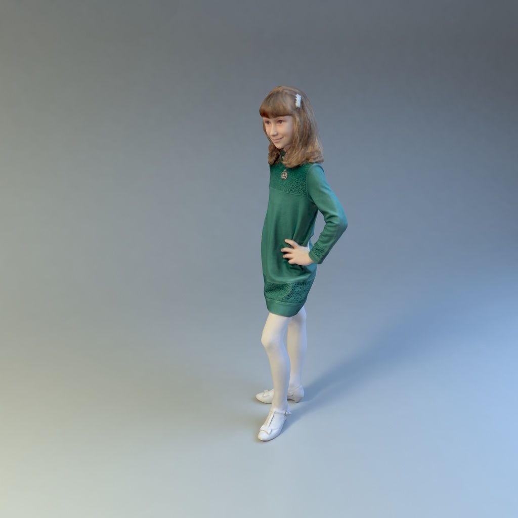 女の子 royalty-free 3d model - Preview no. 4