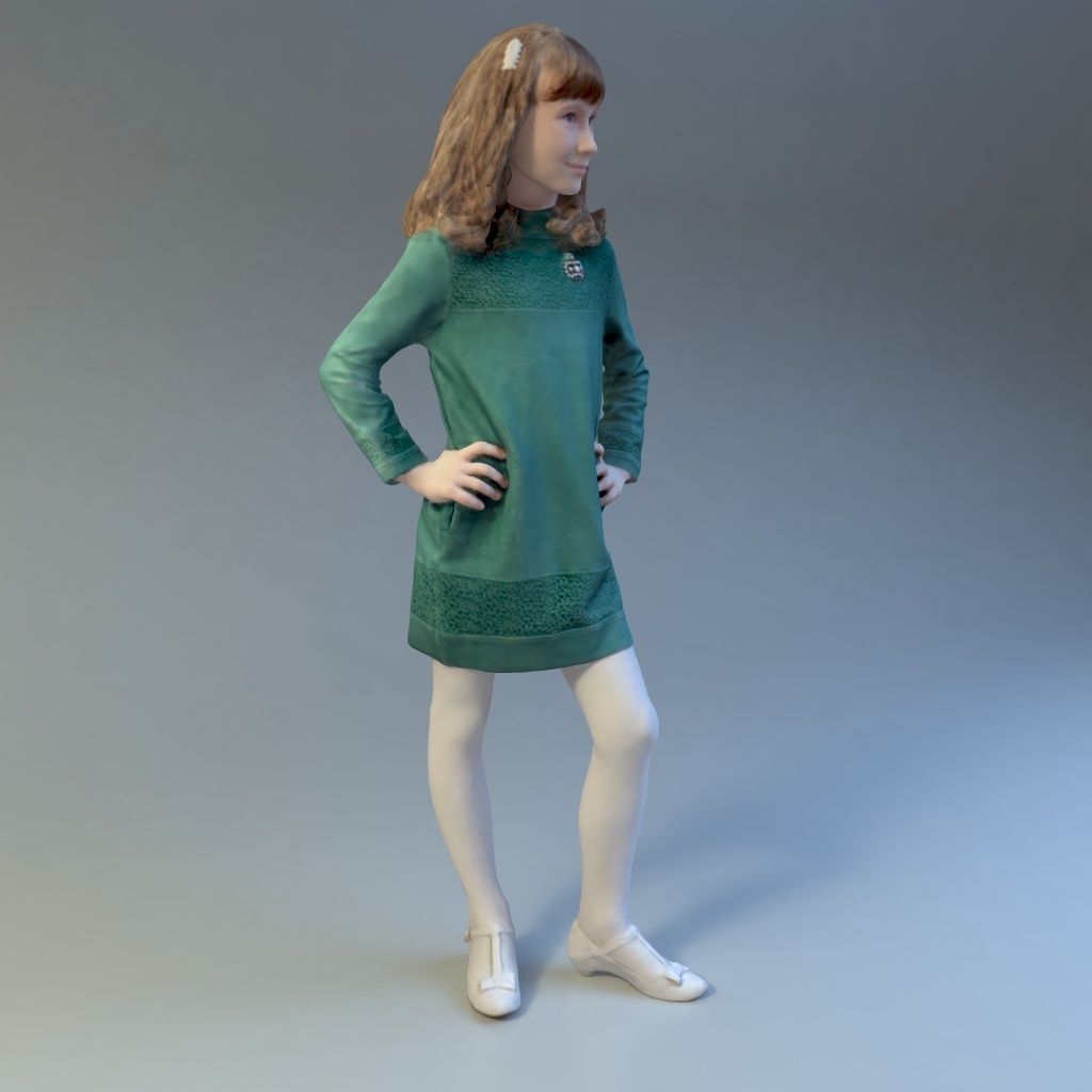 女の子 royalty-free 3d model - Preview no. 9