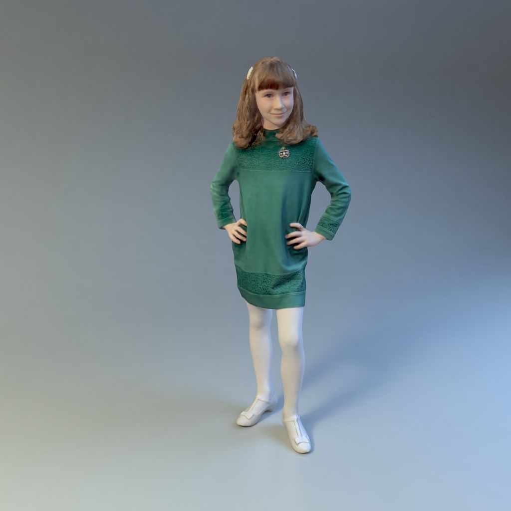 女の子 royalty-free 3d model - Preview no. 7