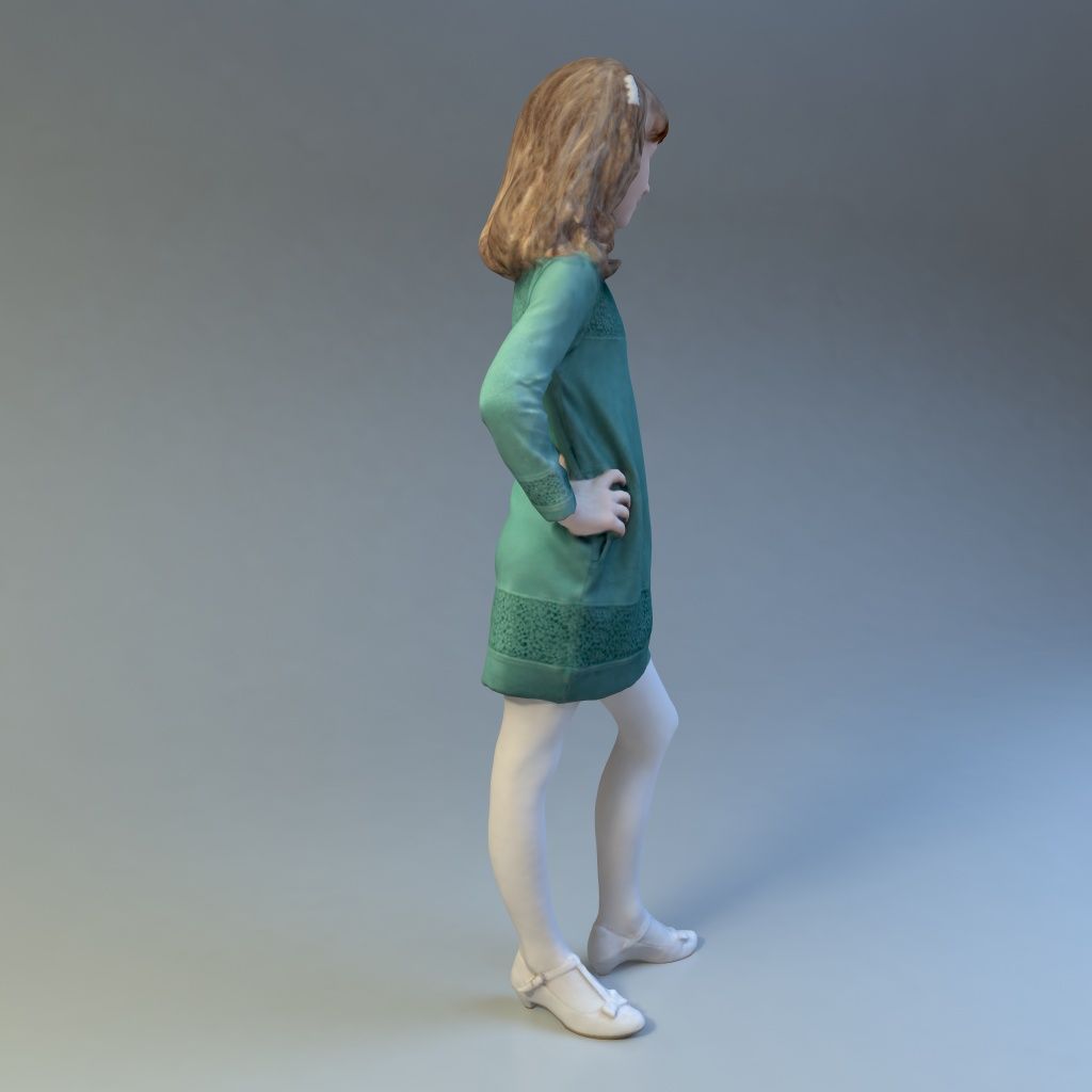 女の子 royalty-free 3d model - Preview no. 3