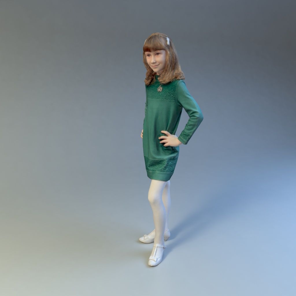 女の子 royalty-free 3d model - Preview no. 6