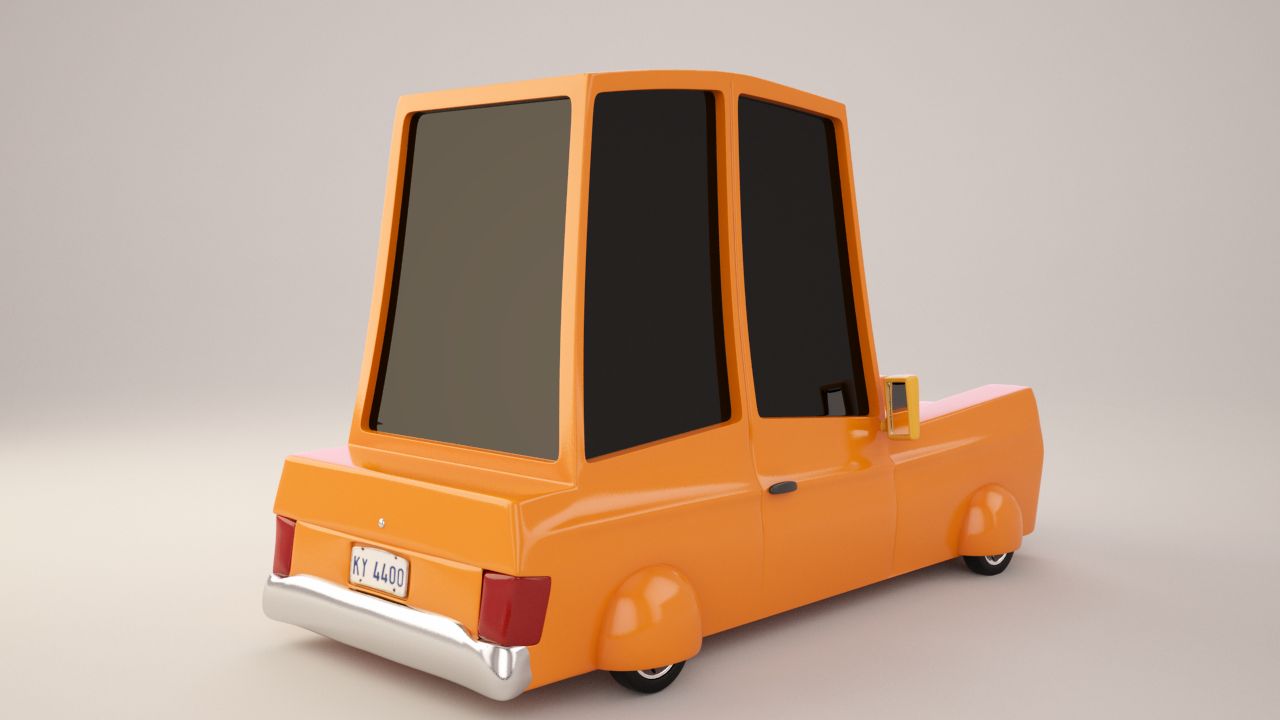 Carro dos desenhos animados royalty-free 3d model - Preview no. 2