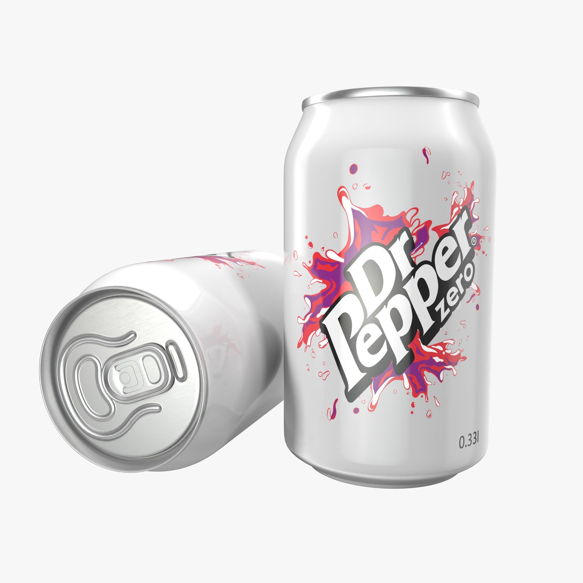 Aluminum Can 0.33L Dr Pepper Zero 3D Model 3d model