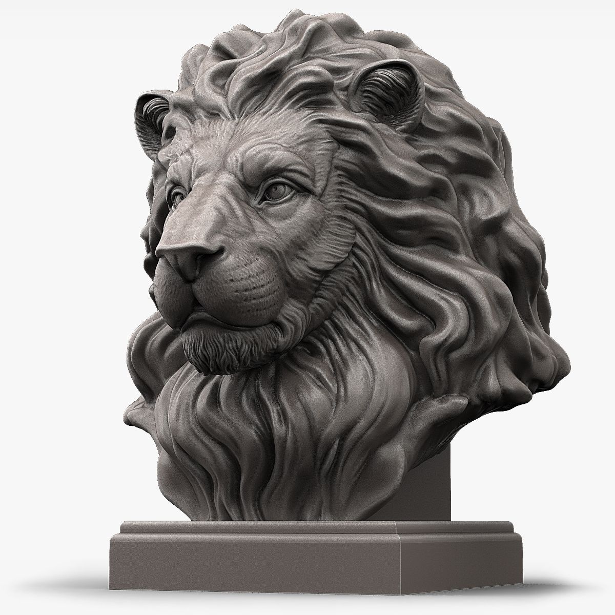 Sculpture tête de lion pour imprimante 3d 3d model