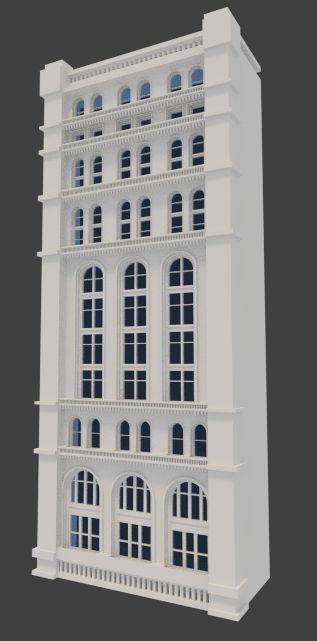 Facciata edificio di paesaggio urbano 3d model