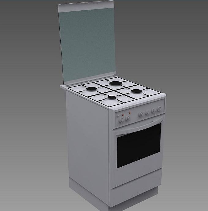 combined gas cooker 3d model