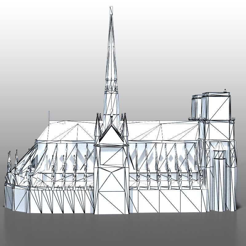 Notre Dame in Parijs royalty-free 3d model - Preview no. 14