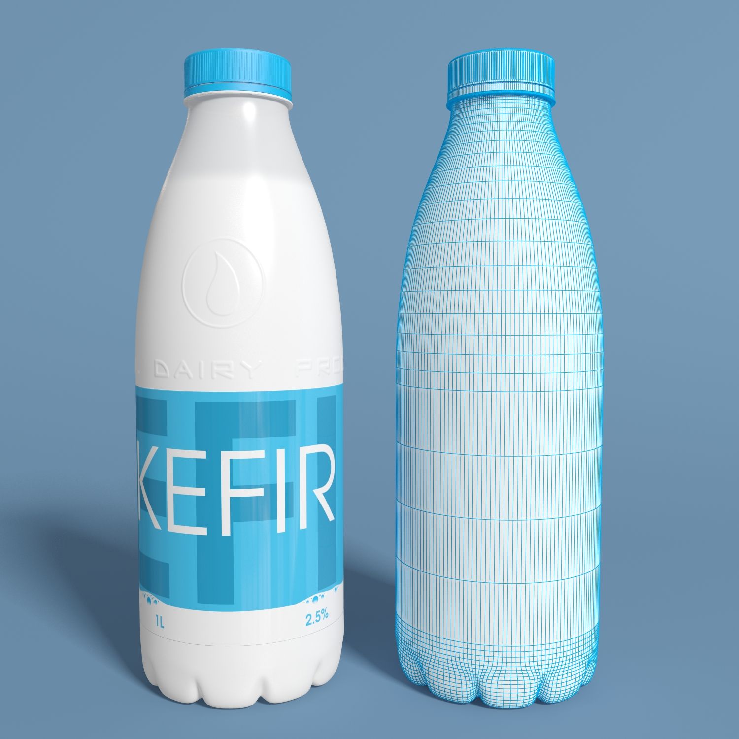 Flaska Kefir eller mjölk 3d model