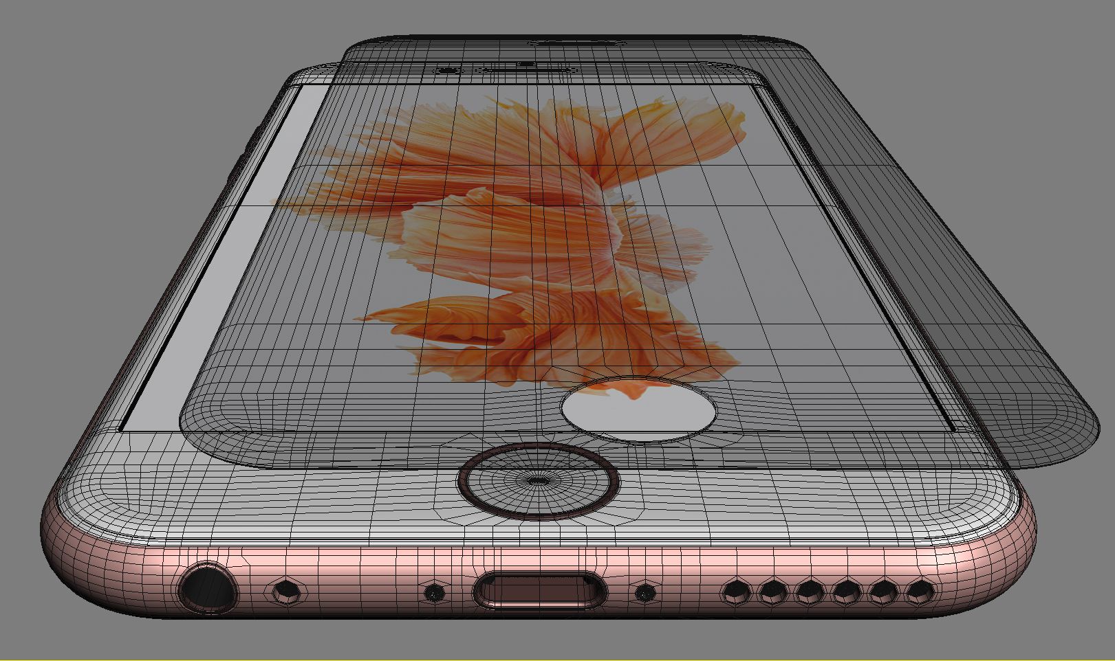 iPhone 6S in oro rosa royalty-free 3d model - Preview no. 10