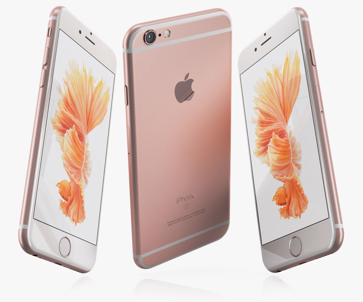 iPhone 6S in oro rosa royalty-free 3d model - Preview no. 6