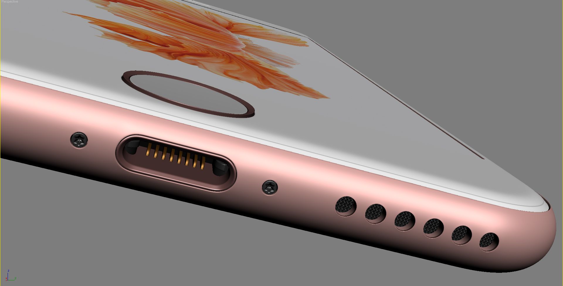 iPhone 6S in oro rosa royalty-free 3d model - Preview no. 14