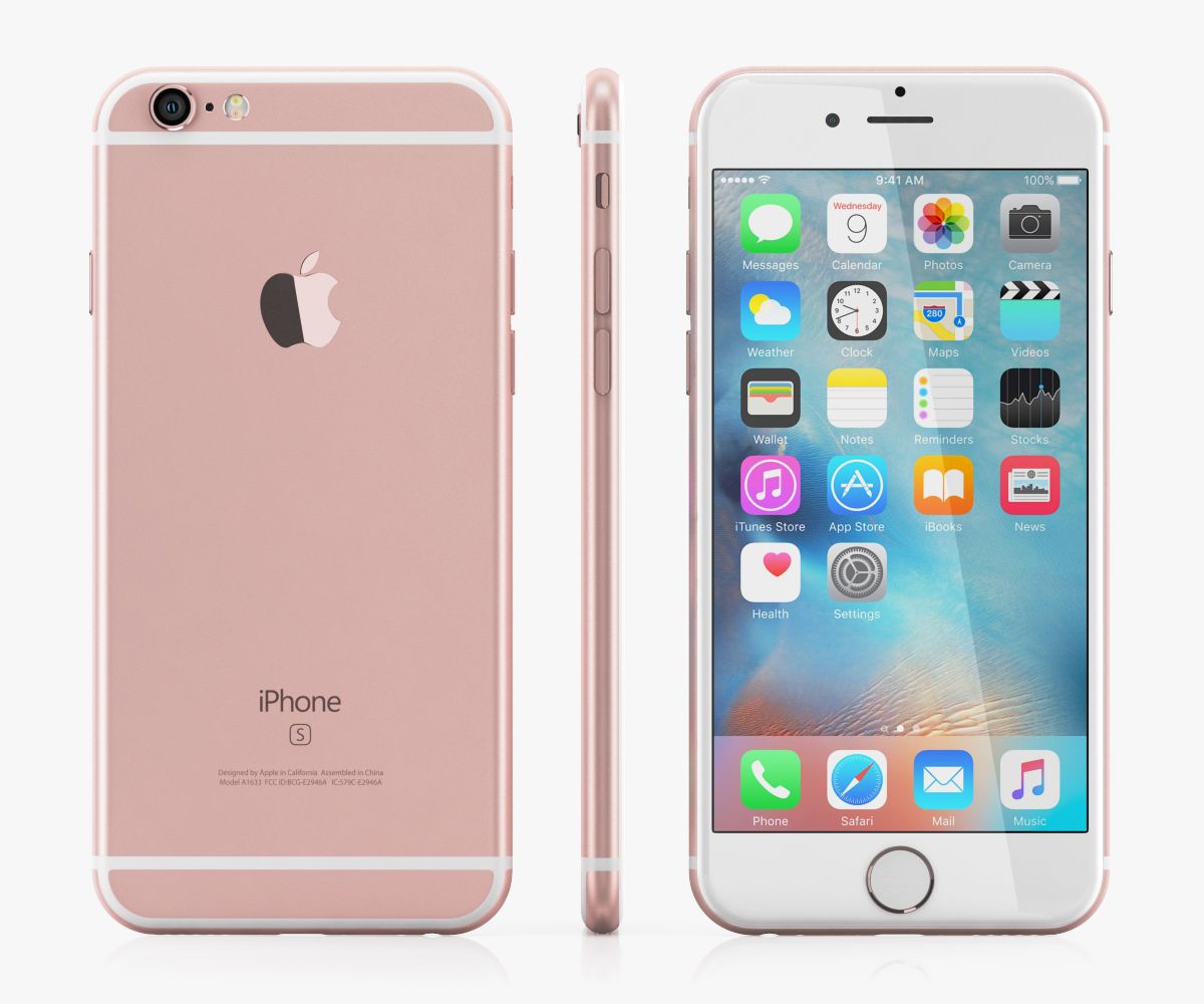 iPhone 6S in oro rosa royalty-free 3d model - Preview no. 9