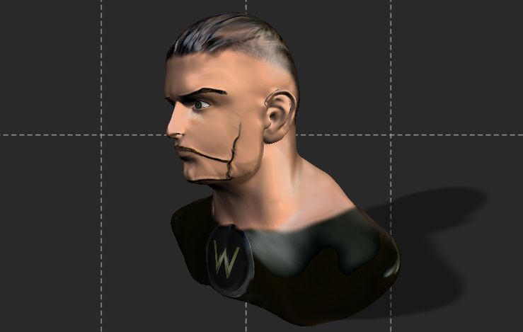 Male Head 3D Game Character 3d model