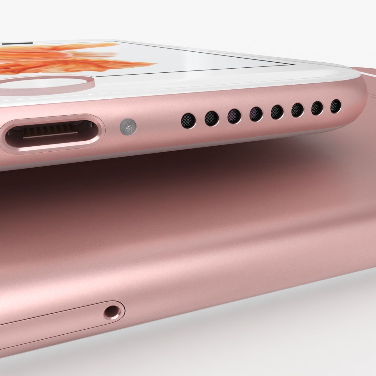 iPhone 6S Plus in oro rosa royalty-free 3d model - Preview no. 12