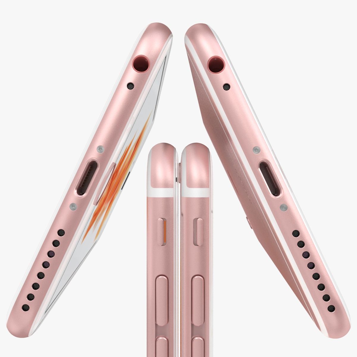 iPhone 6S Plus in oro rosa royalty-free 3d model - Preview no. 8