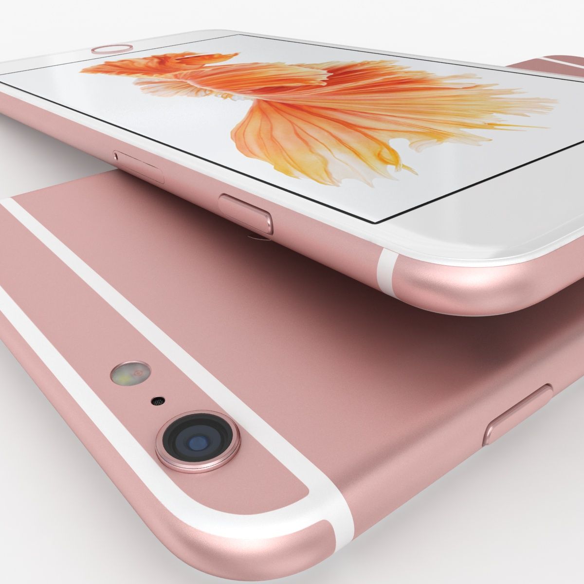 iPhone 6S Plus in oro rosa royalty-free 3d model - Preview no. 9