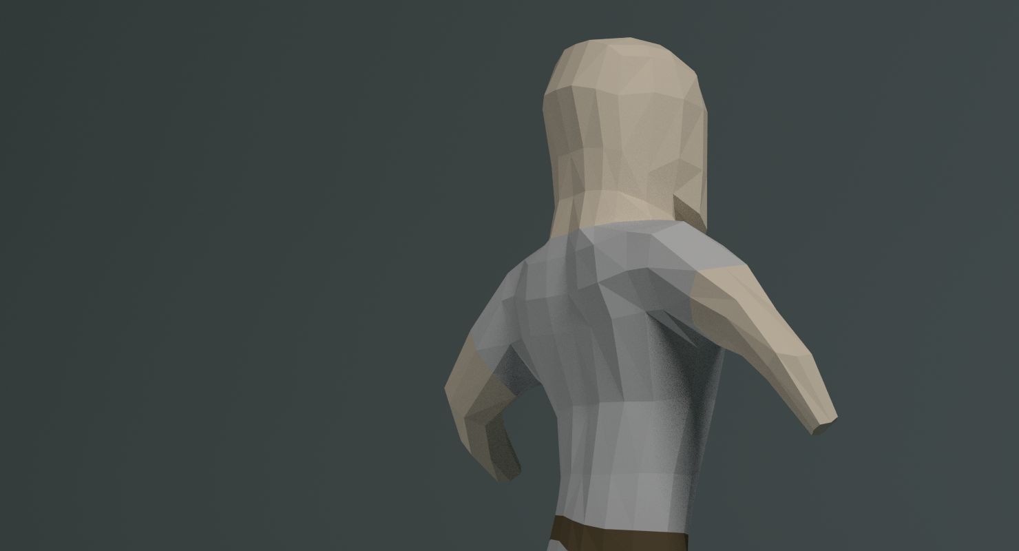 Carattere Low Poly royalty-free 3d model - Preview no. 5