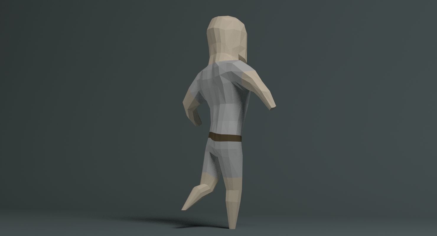 Carattere Low Poly royalty-free 3d model - Preview no. 4