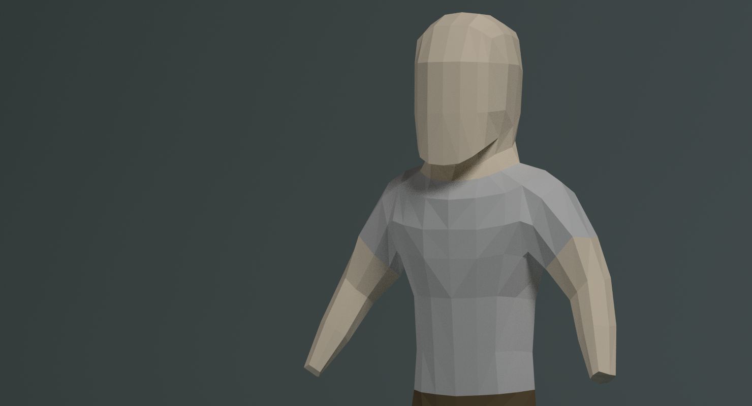 Carattere Low Poly royalty-free 3d model - Preview no. 6