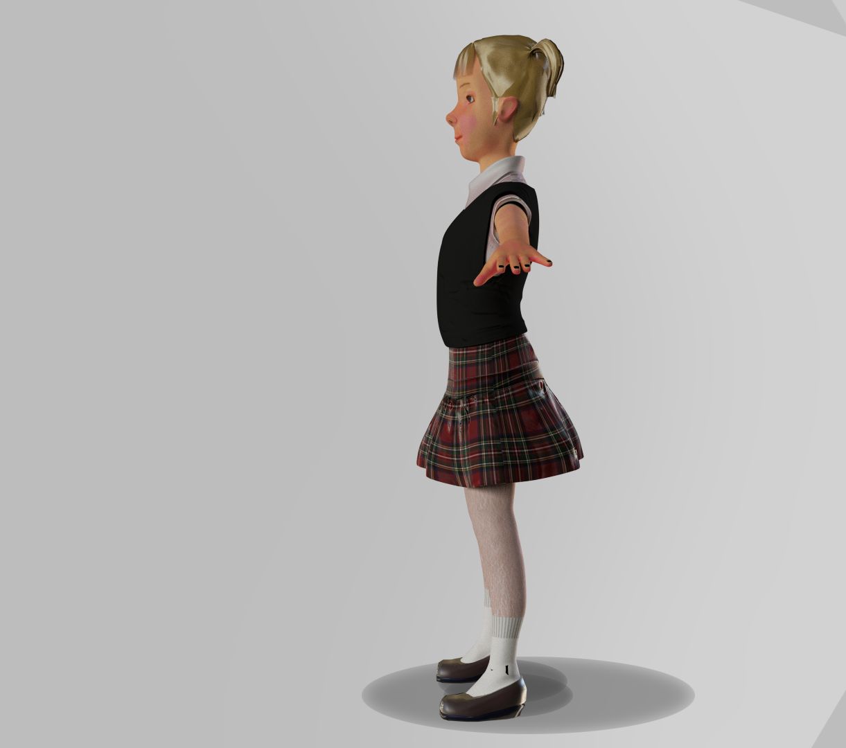 Fille royalty-free 3d model - Preview no. 3