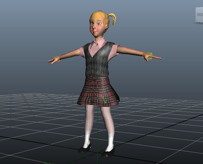 Fille royalty-free 3d model - Preview no. 4