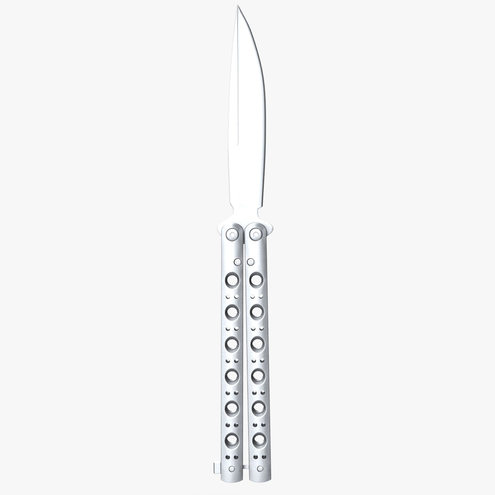 Faca Balisong Borboleta Prata 3d model