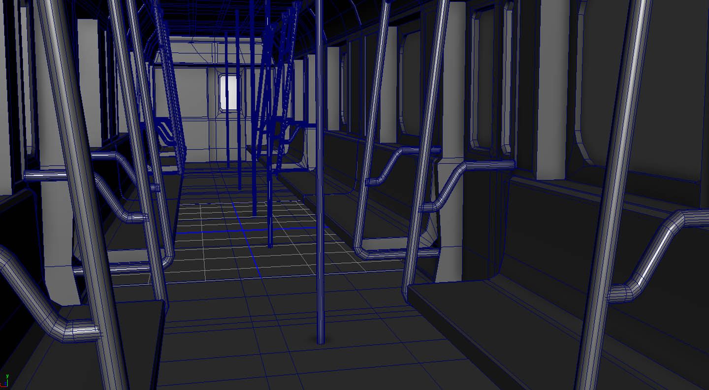 Subway Train Interior royalty-free 3d model - Preview no. 7