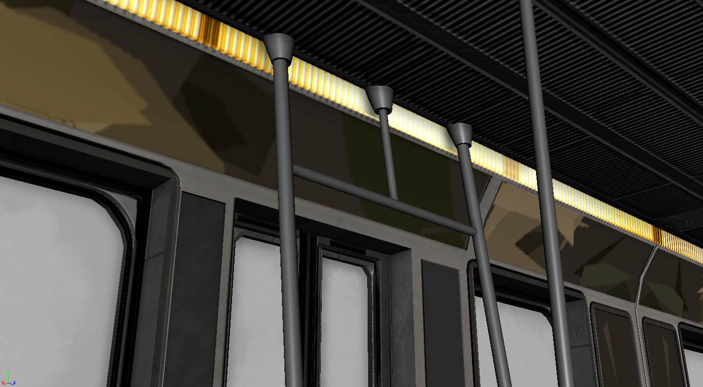 Subway Train Interior royalty-free 3d model - Preview no. 4