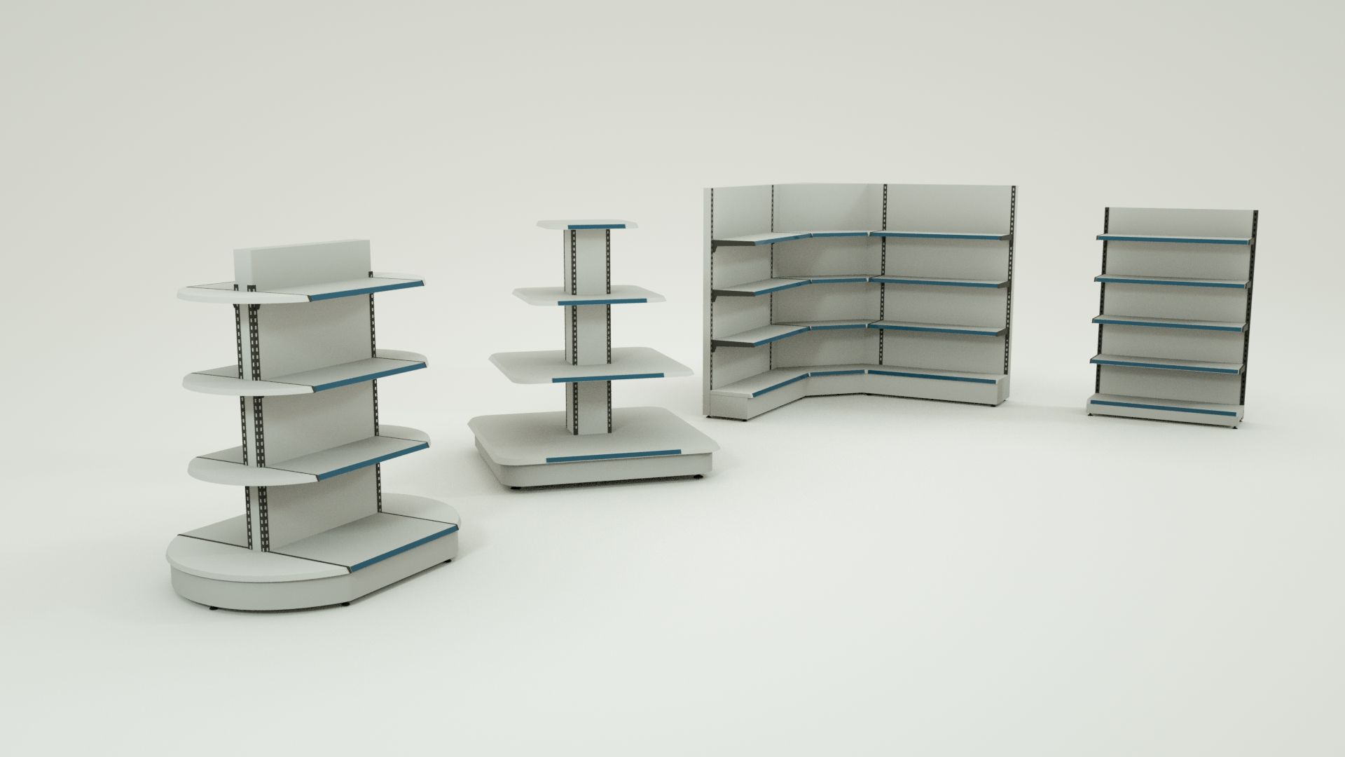 supermarkt planken 3d model